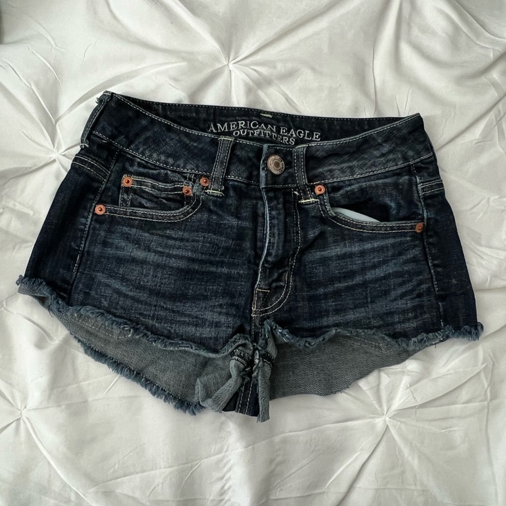 American Eagle Outfitters Women's Dark Blue Jean Shorts